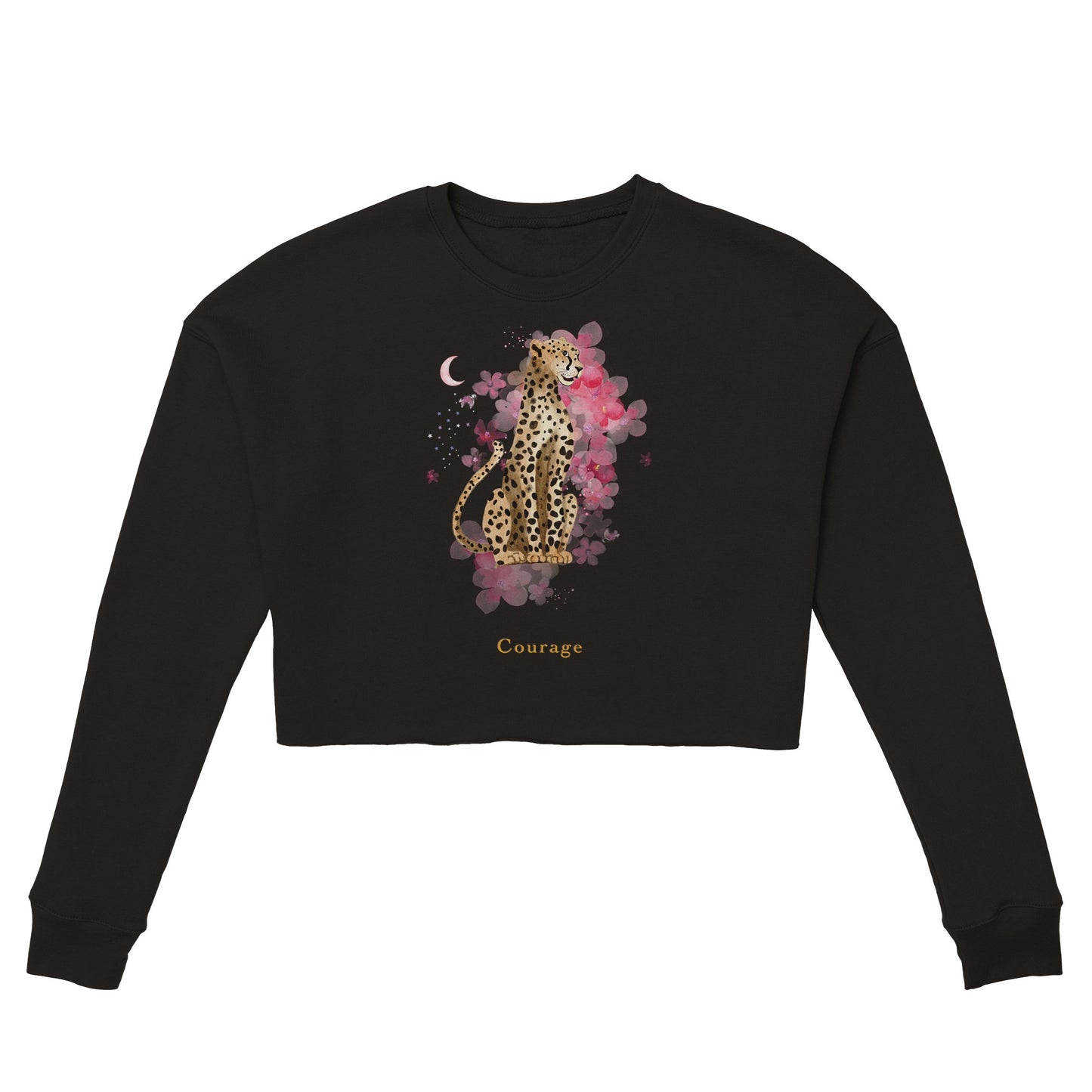 Leopard Courage - Cropped Sweatshirt For Women