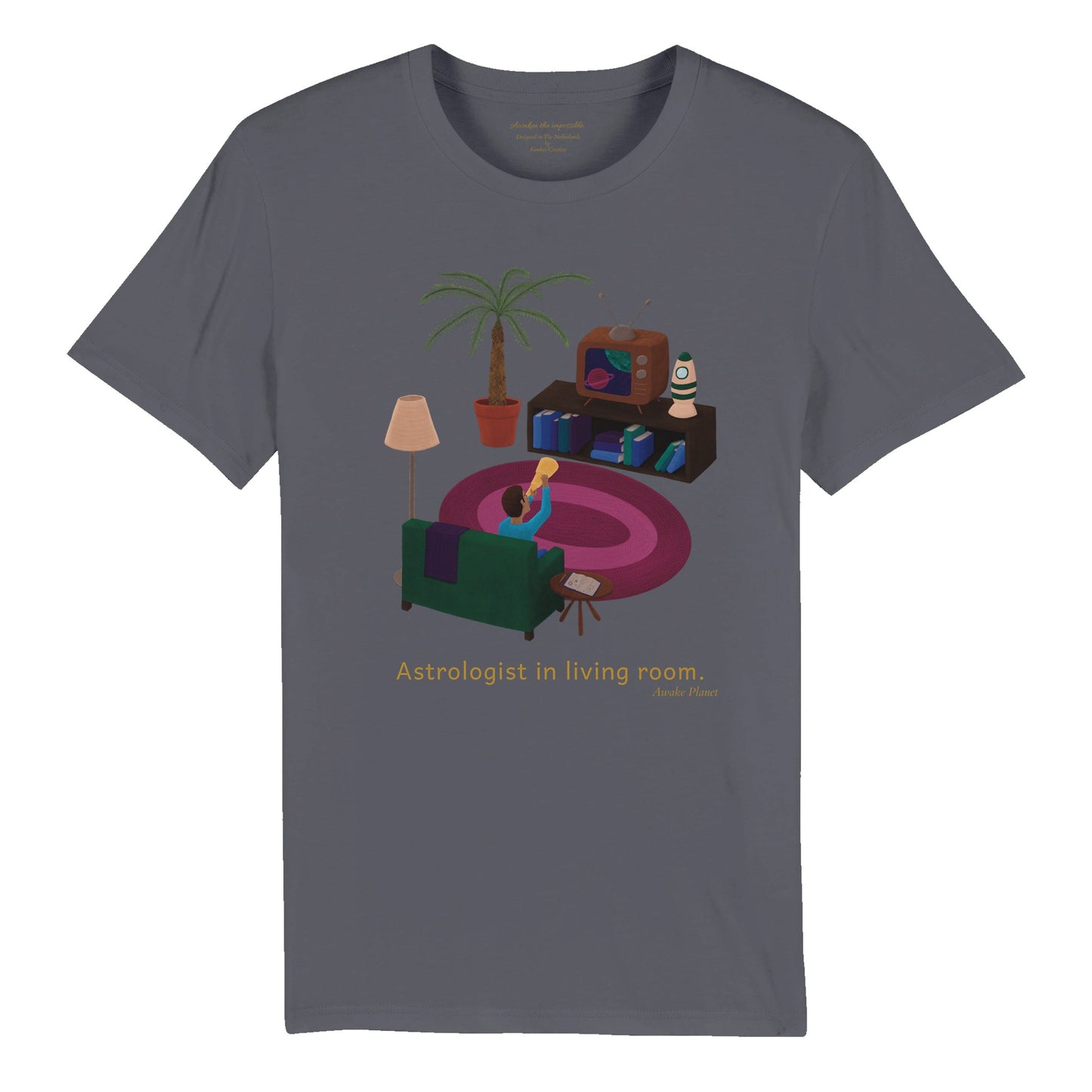 Astrologist In Living Room - 100% Organic Cotton T-Shirt