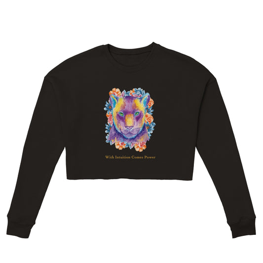 Tiger With Intuition Comes Power - Cropped Sweatshirt For Women