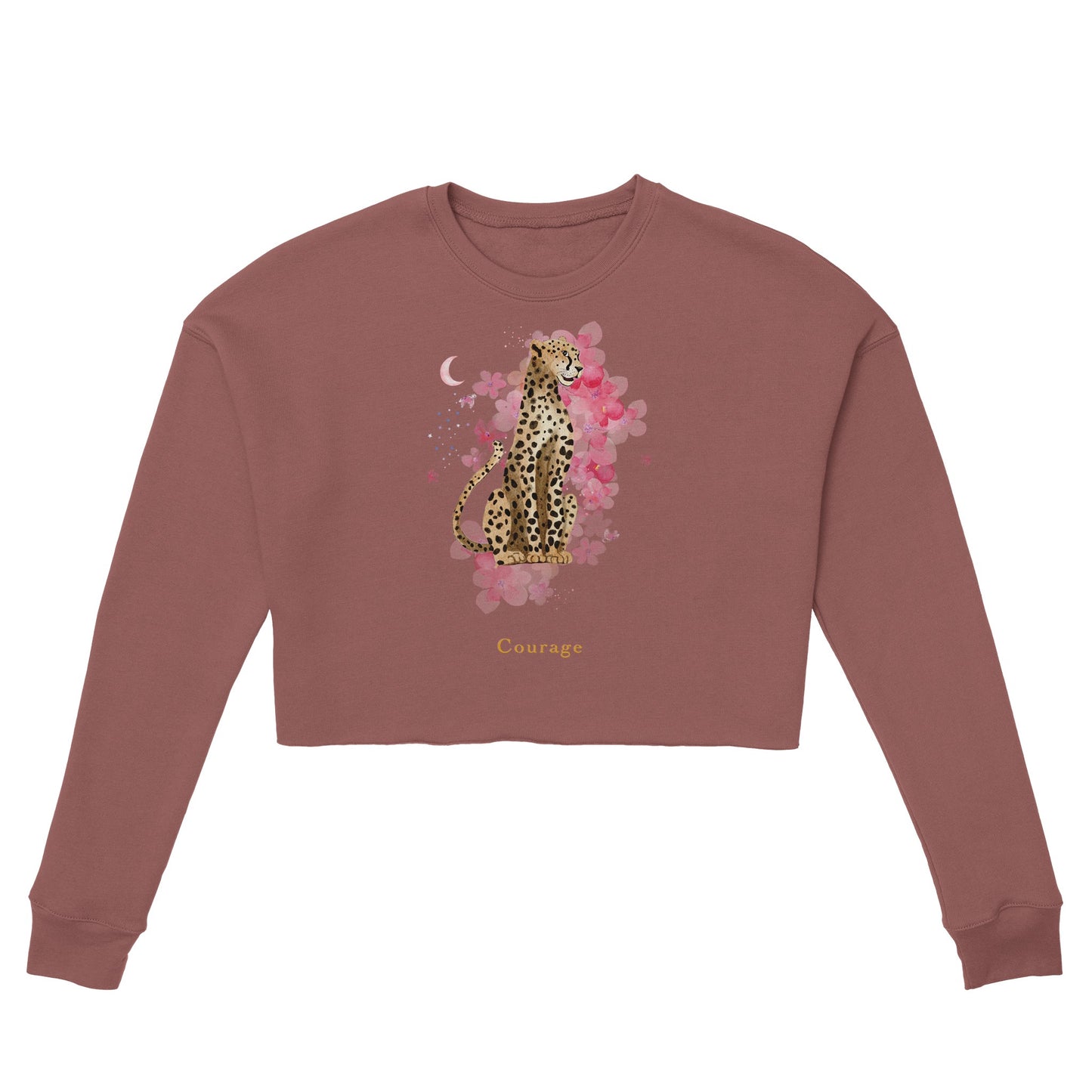 Leopard Courage - Cropped Sweatshirt For Women