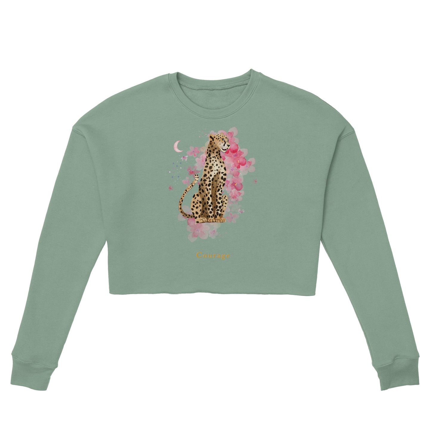 Leopard Courage - Cropped Sweatshirt For Women