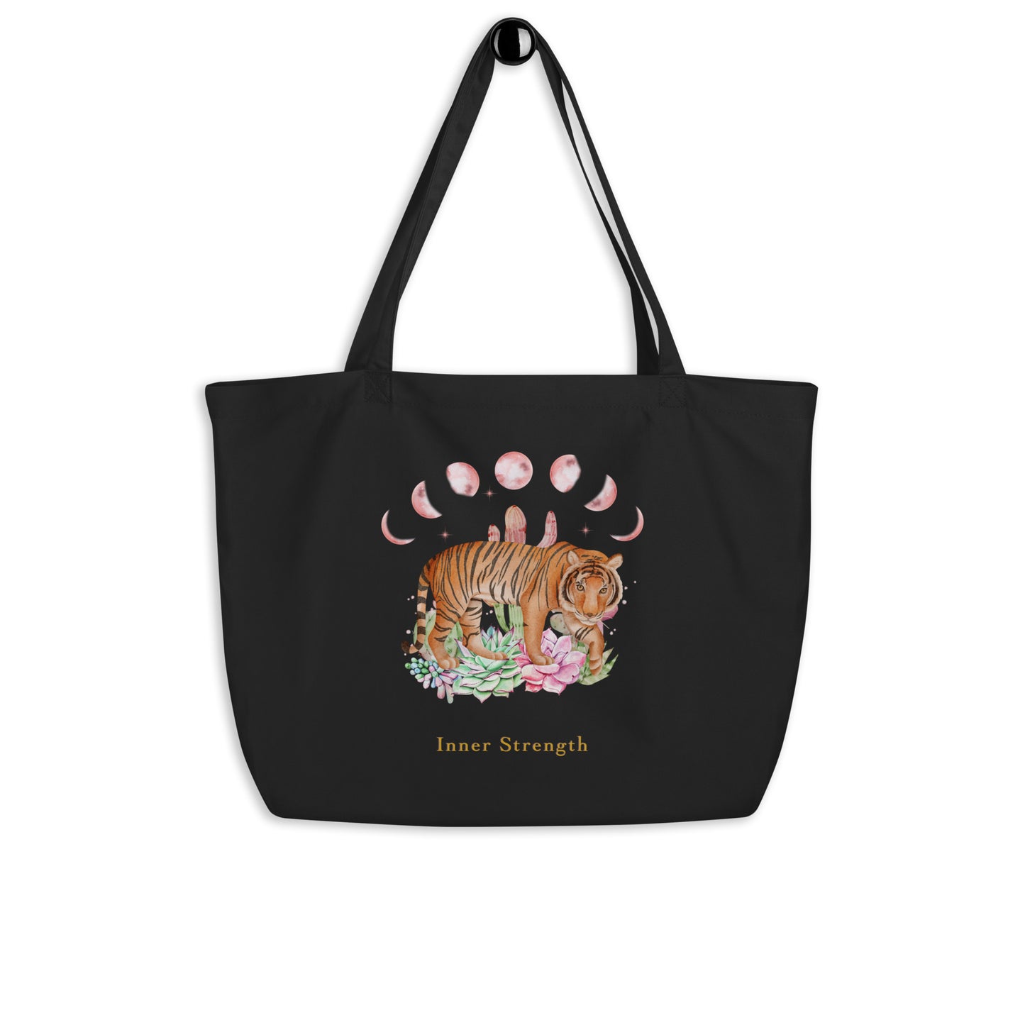 Tiger Inner Strength -100% Organic Large Tote Bag