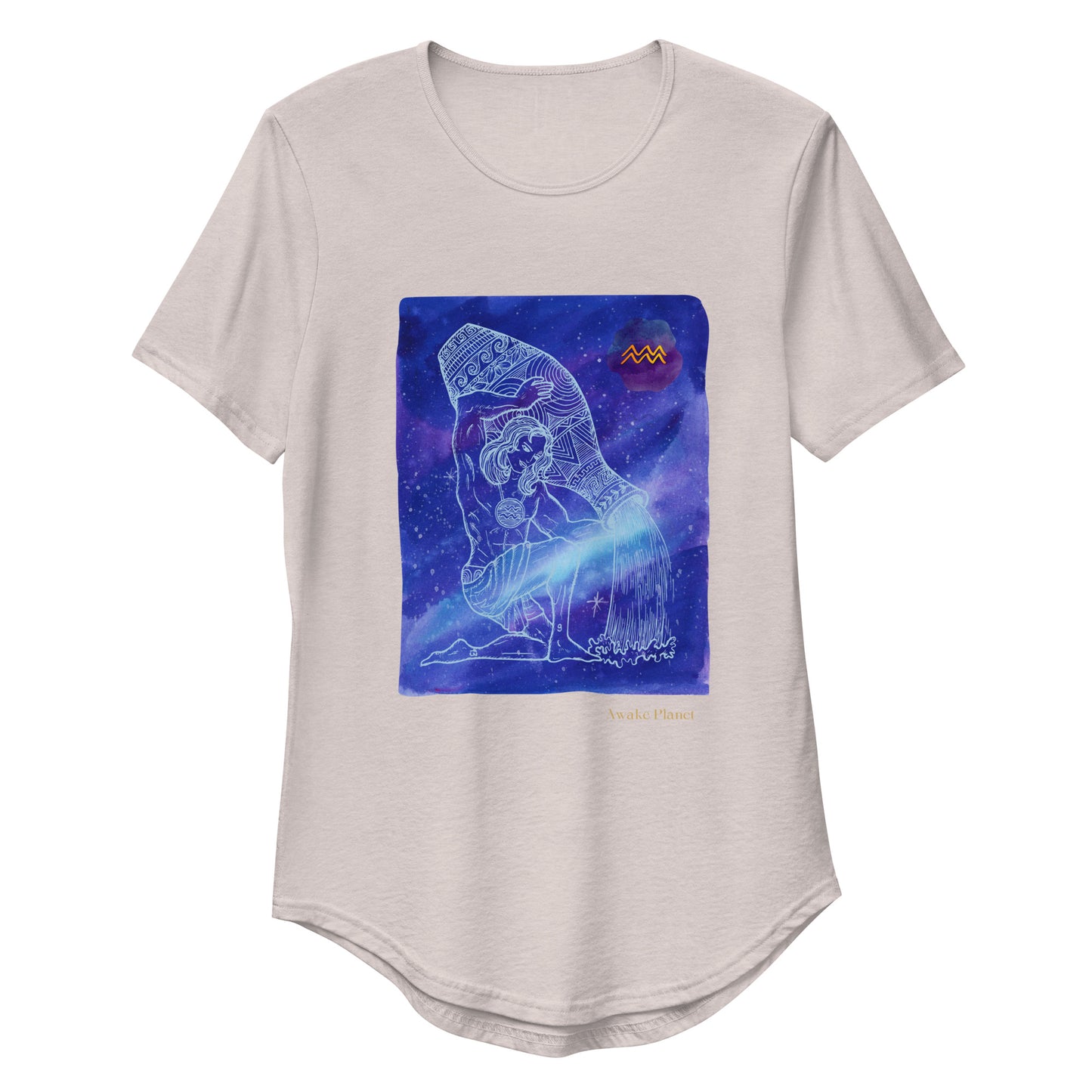 Aquarius Blue - Curved Hem Men's T-Shirt