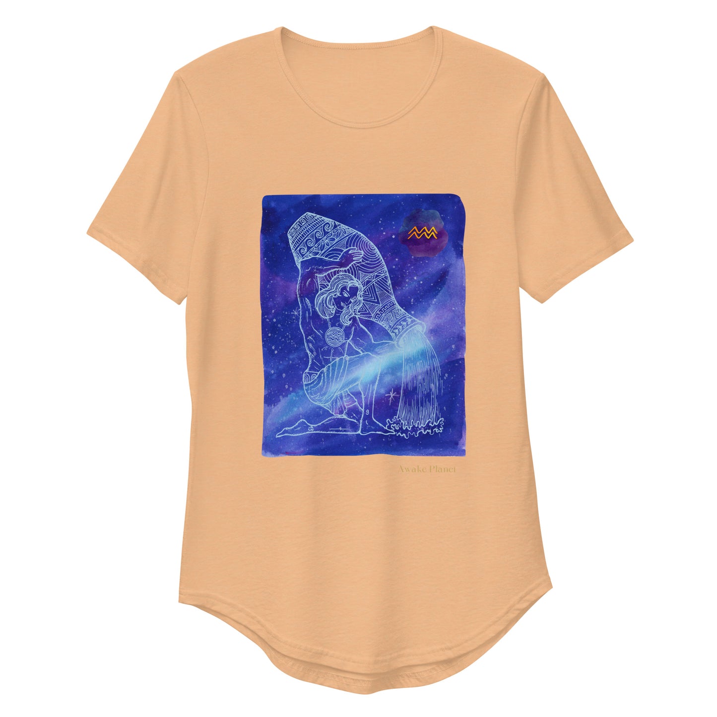 Aquarius Blue - Curved Hem Men's T-Shirt