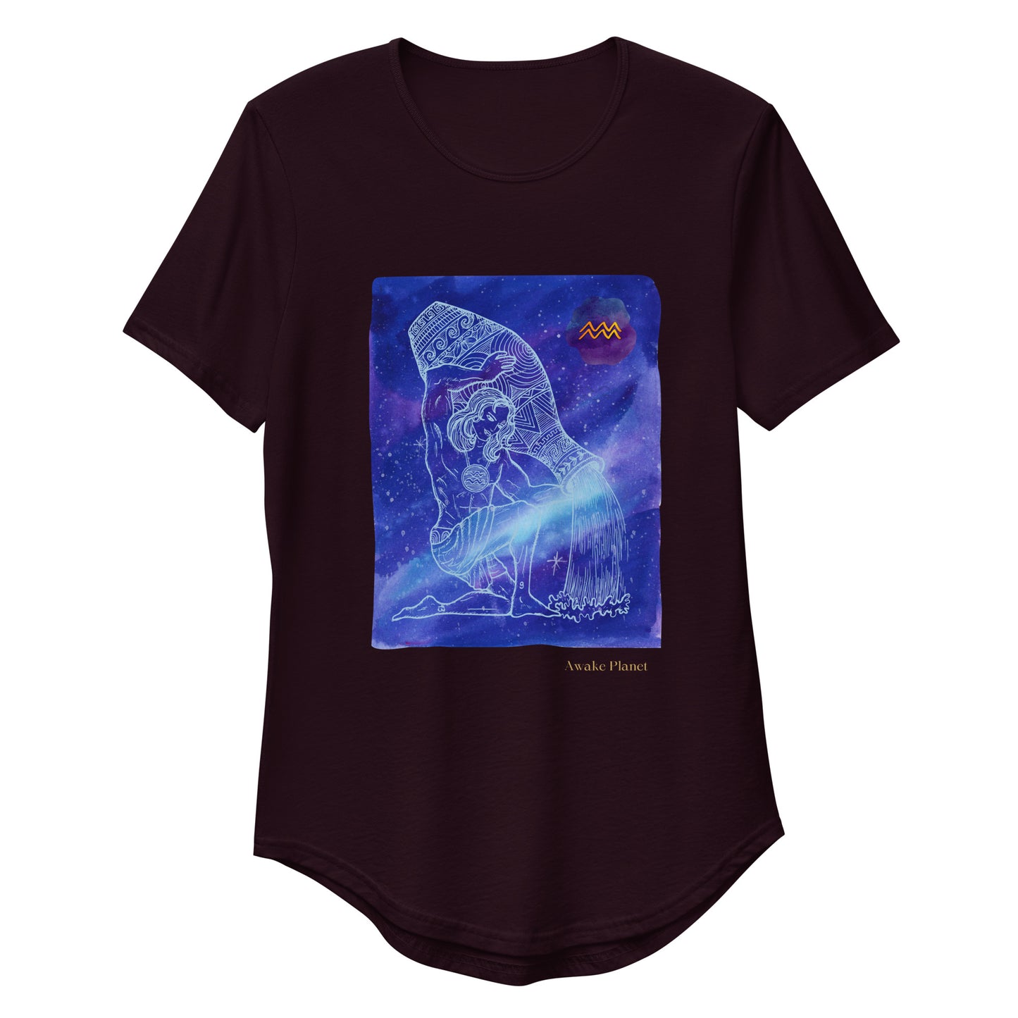 Aquarius Blue - Curved Hem Men's T-Shirt