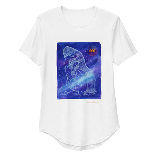 Aquarius Blue - Curved Hem Men's T-Shirt